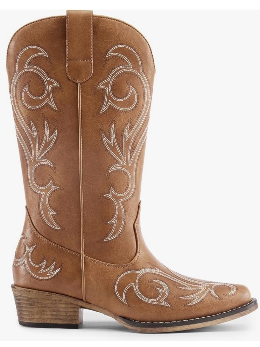 Dream Pairs Tan Western Embroidered Heeled Boots